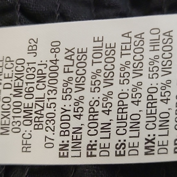 Roxy Women's Black Linen Blend Pants, Sz Small. New With Tags - Picture 6 of 8